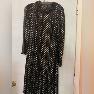 Vintage 1980s Helga dress.  Intricate pattern and design w/ black and gold threa